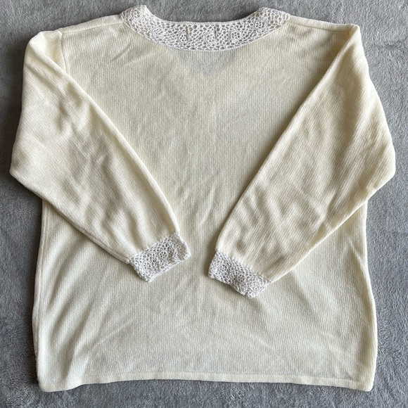 Jenny Vintage off white Floral Knit Sweater size 1X - Picture 2 of 9